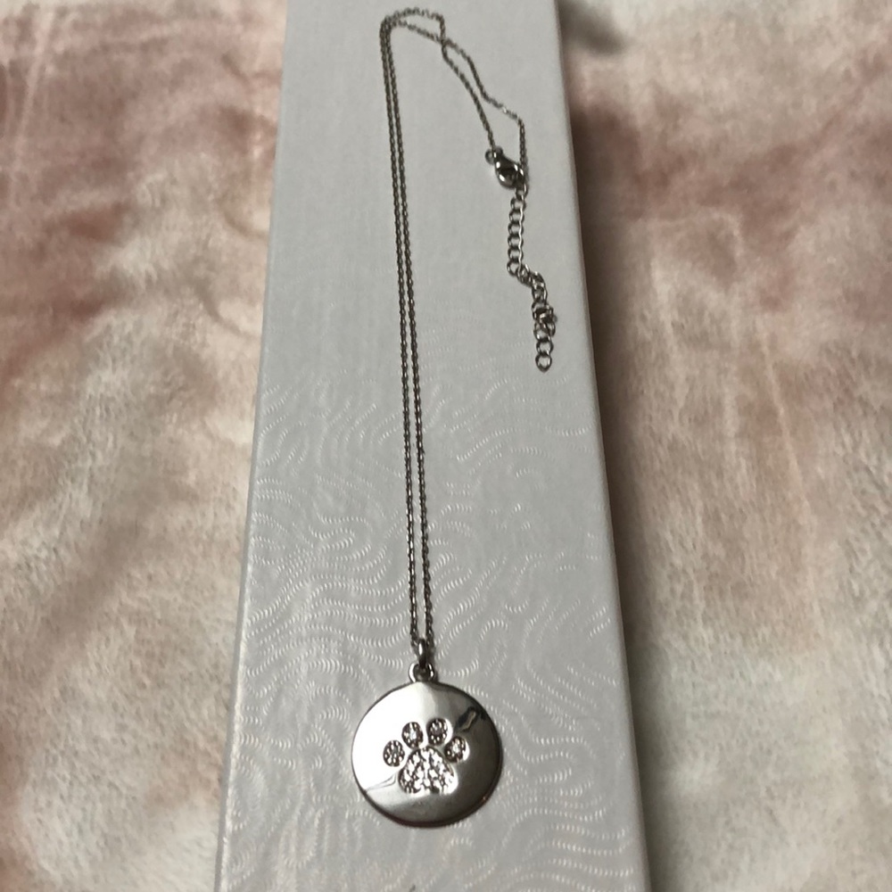 Sterling Silver Dog Paw Necklace